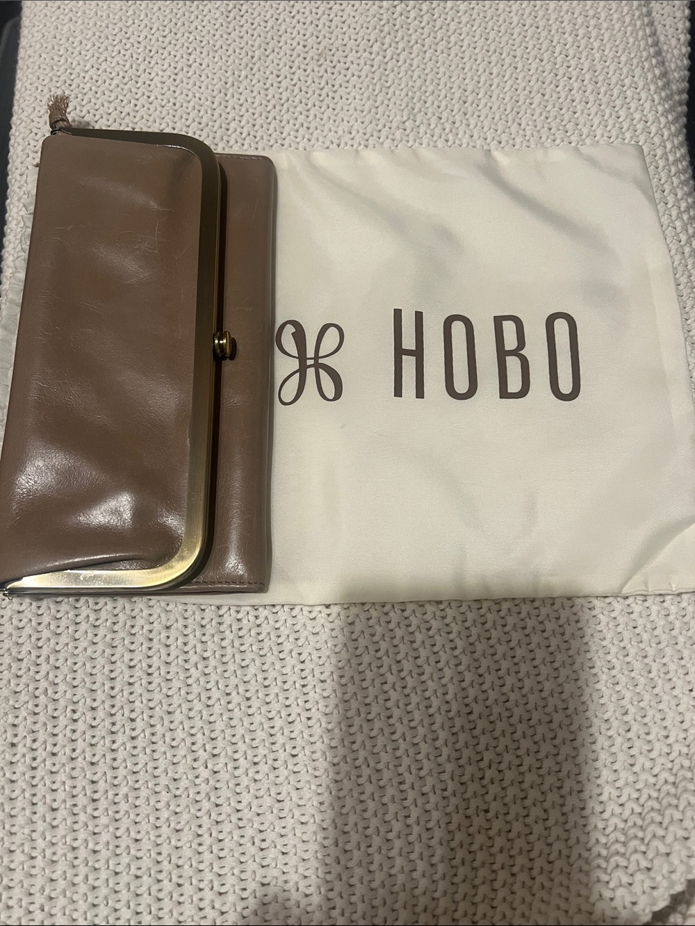 Hobo large wallet taupe never used